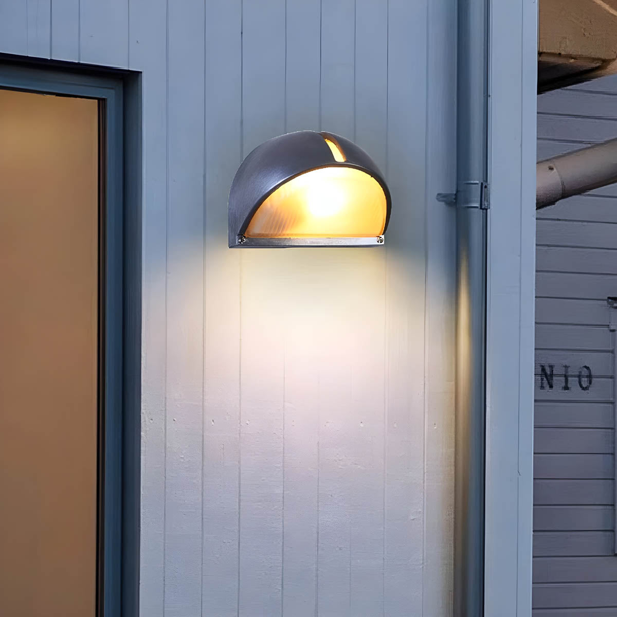 Foxglove Drop Glass Ribbed Outdoor Wall Light — gallery image 2