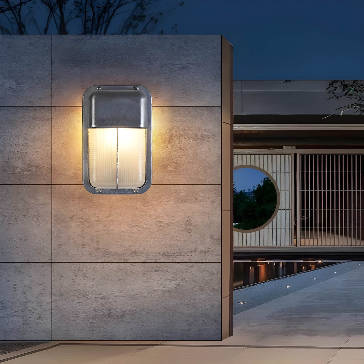 Foxglove Drop Glass Ribbed Outdoor Wall Light — gallery image 9