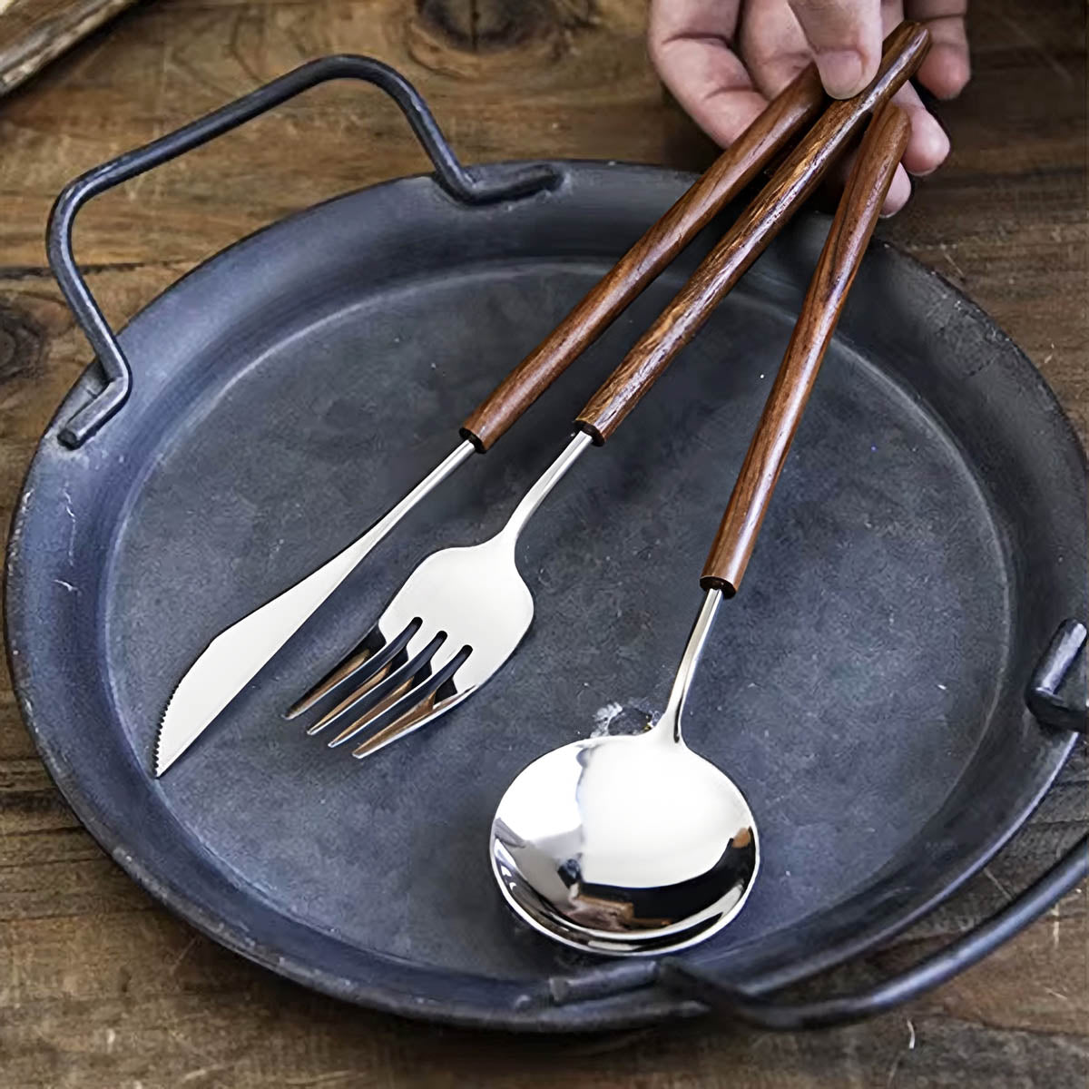 Blackthorn Drop Stainless Steel Flatware Set — gallery image 7