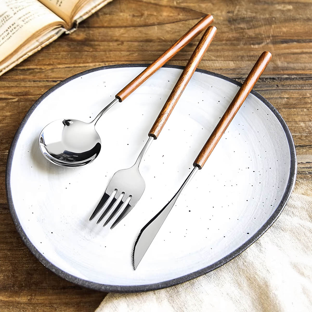 Blackthorn Drop Stainless Steel Flatware Set — gallery image 5
