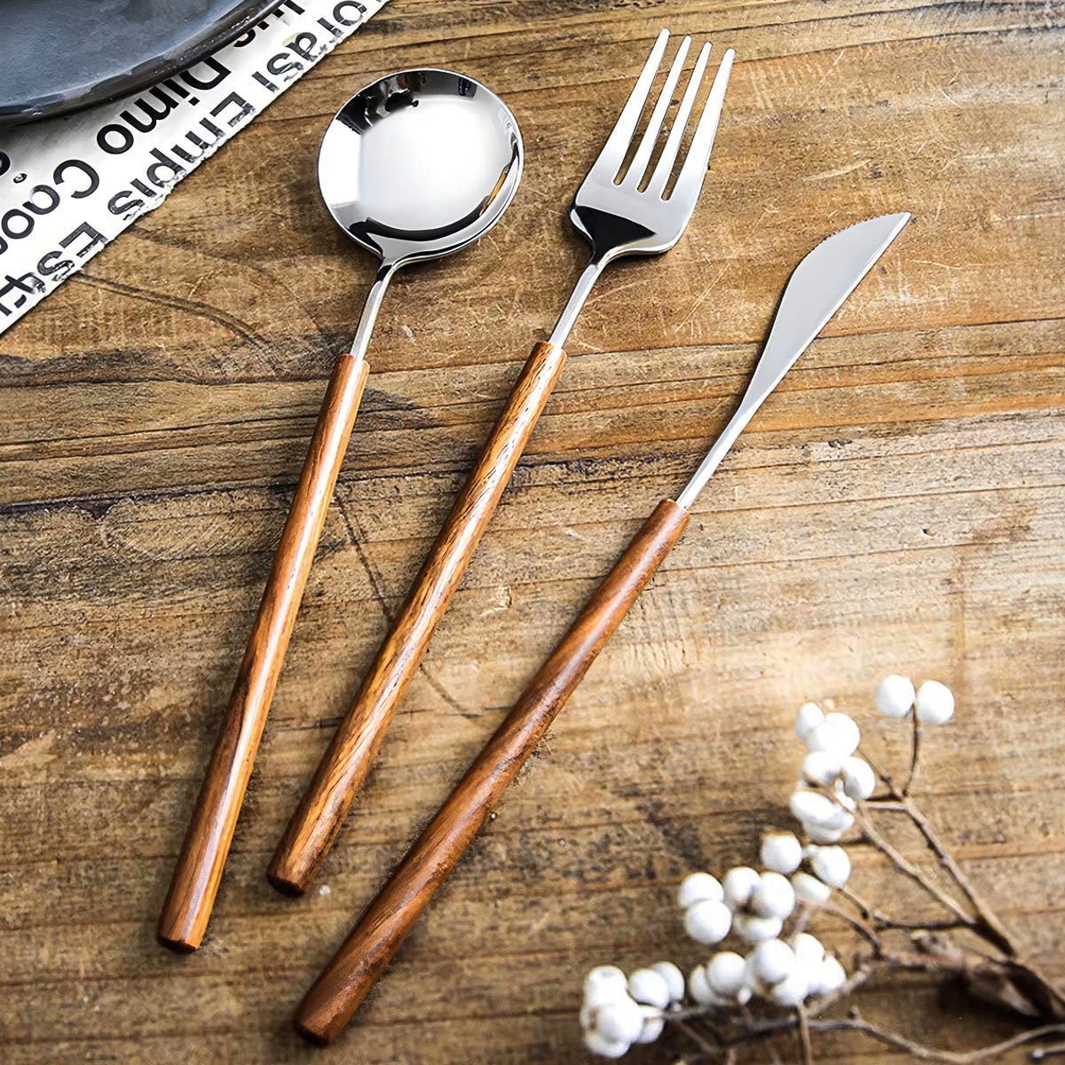 Blackthorn Drop Stainless Steel Flatware Set — gallery image 2
