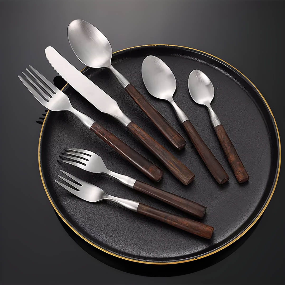 Larchwood Drop Resin Flatware Set — gallery image 2