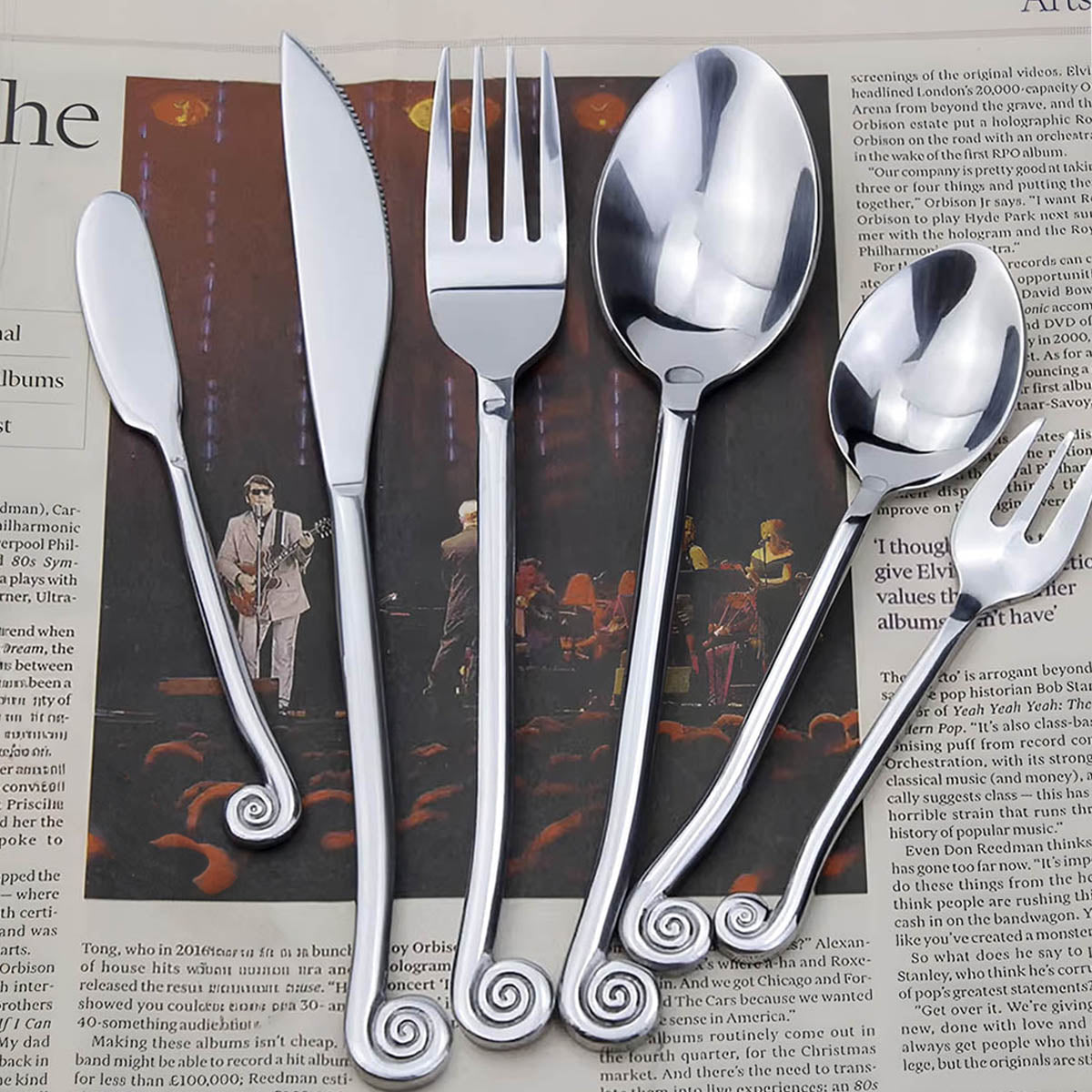 Mapledale Drop Stainless Steel Spiral Flatware Set — gallery image 2