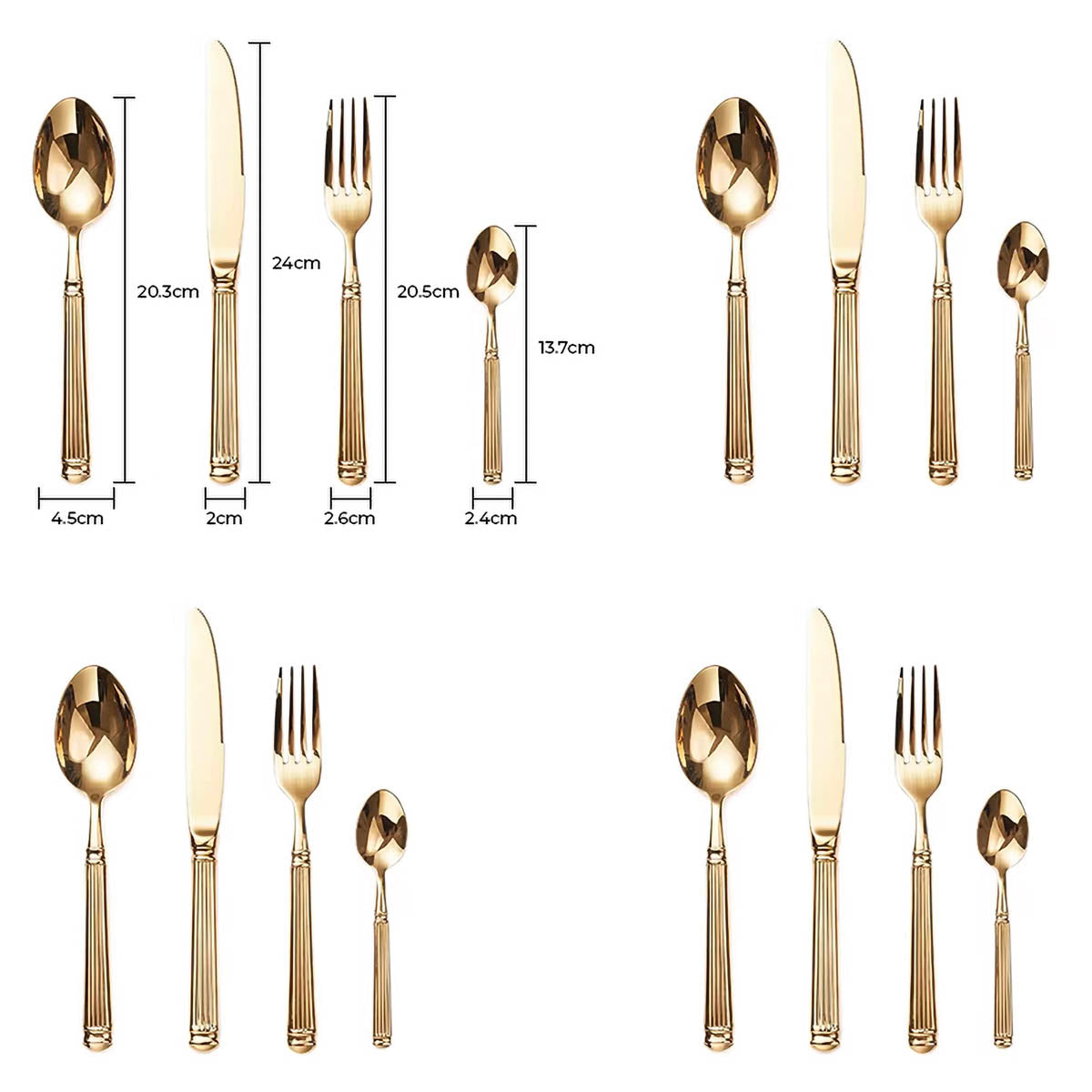 Whitmore Drop Stainless Steel Fluted Flatware Set — gallery image 17