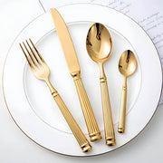 Whitmore Drop Stainless Steel Fluted Flatware Set — gallery image 5
