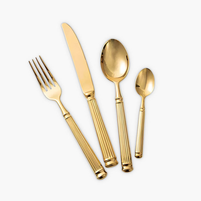 Whitmore Drop Stainless Steel Fluted Flatware Set — gallery image 1