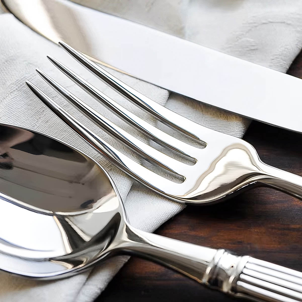 Whitmore Drop Stainless Steel Fluted Flatware Set — gallery image 14