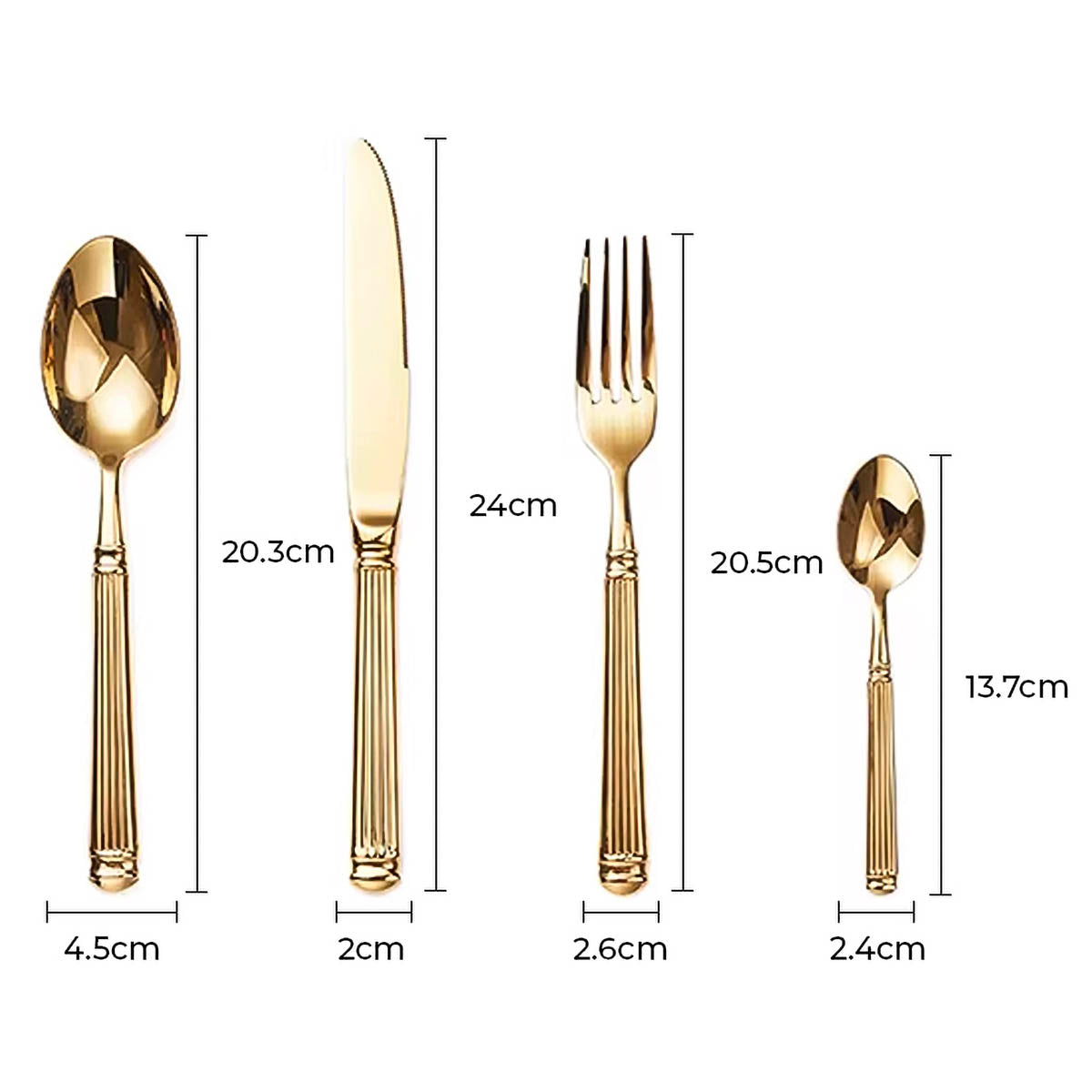 Whitmore Drop Stainless Steel Fluted Flatware Set — gallery image 21