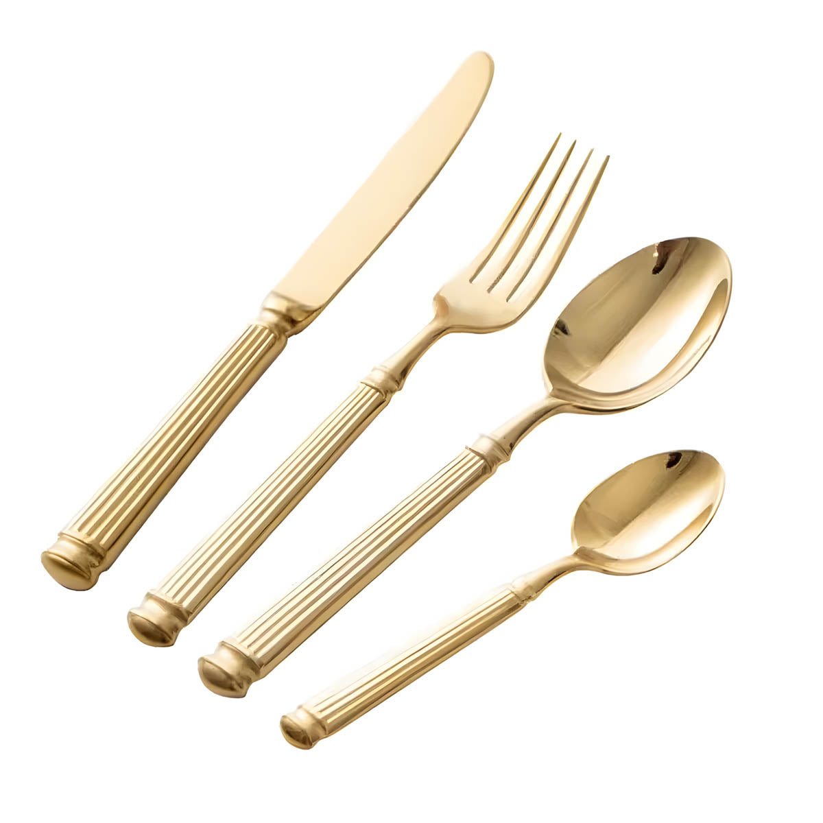Whitmore Drop Stainless Steel Fluted Flatware Set — gallery image 12