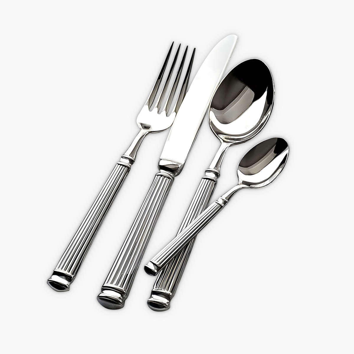 Whitmore Drop Stainless Steel Fluted Flatware Set — gallery image 2
