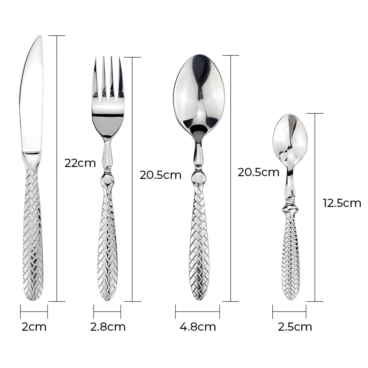 Woodford Drop Stainless Steel Flatware Set — gallery image 16