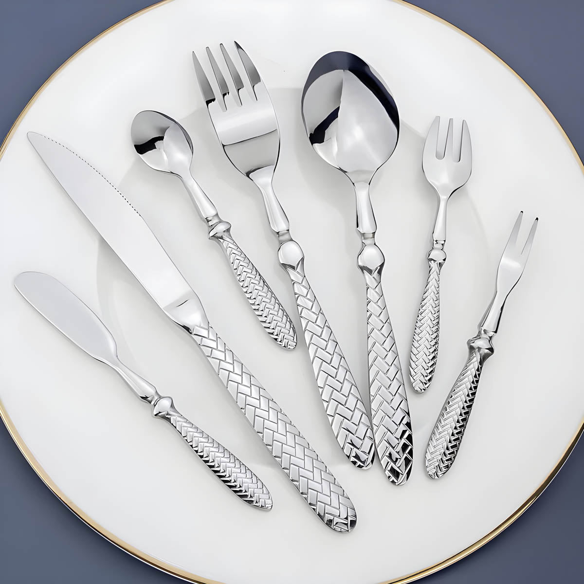 Woodford Drop Stainless Steel Flatware Set — gallery image 11