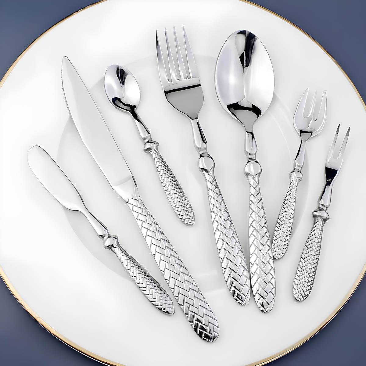 Woodford Drop Stainless Steel Flatware Set — gallery image 3
