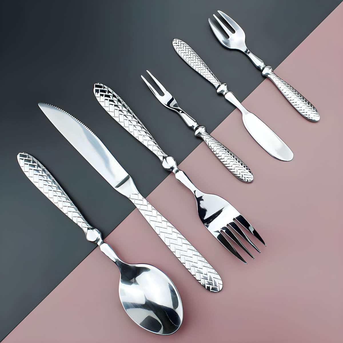 Woodford Drop Stainless Steel Flatware Set — gallery image 6