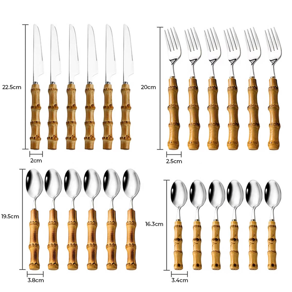 Ashford Curve Bamboo Flatware Set — gallery image 18