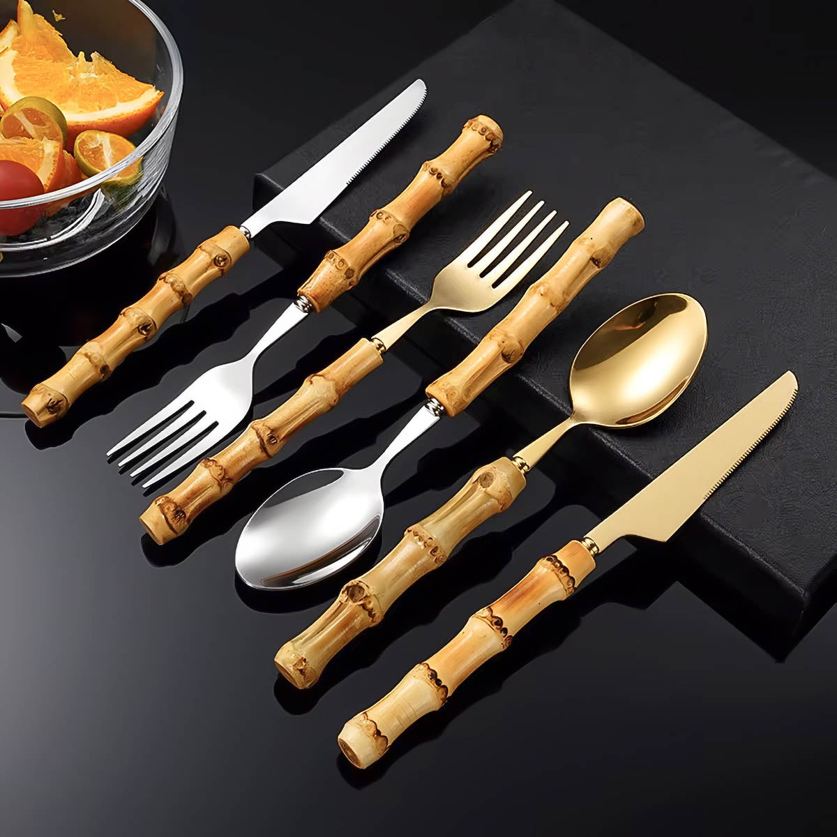 Ashford Curve Bamboo Flatware Set — gallery image 2