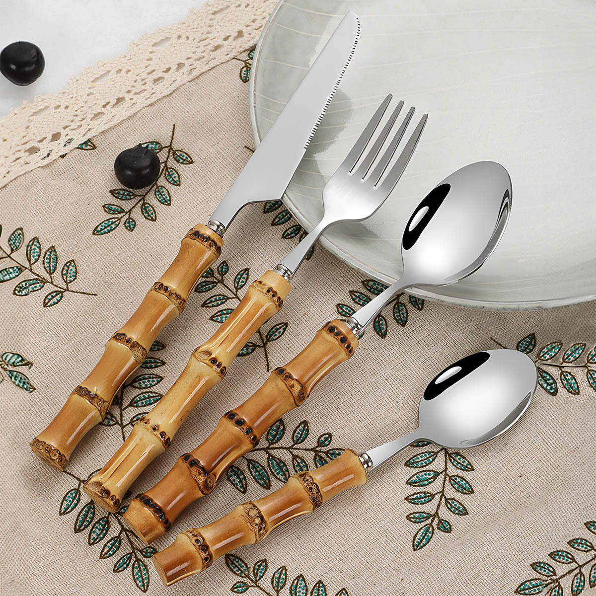Ashford Curve Bamboo Flatware Set — gallery image 3