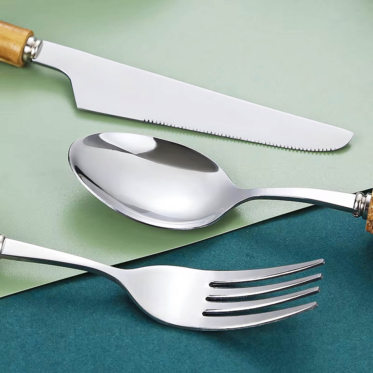 Ashford Curve Bamboo Flatware Set — gallery image 6