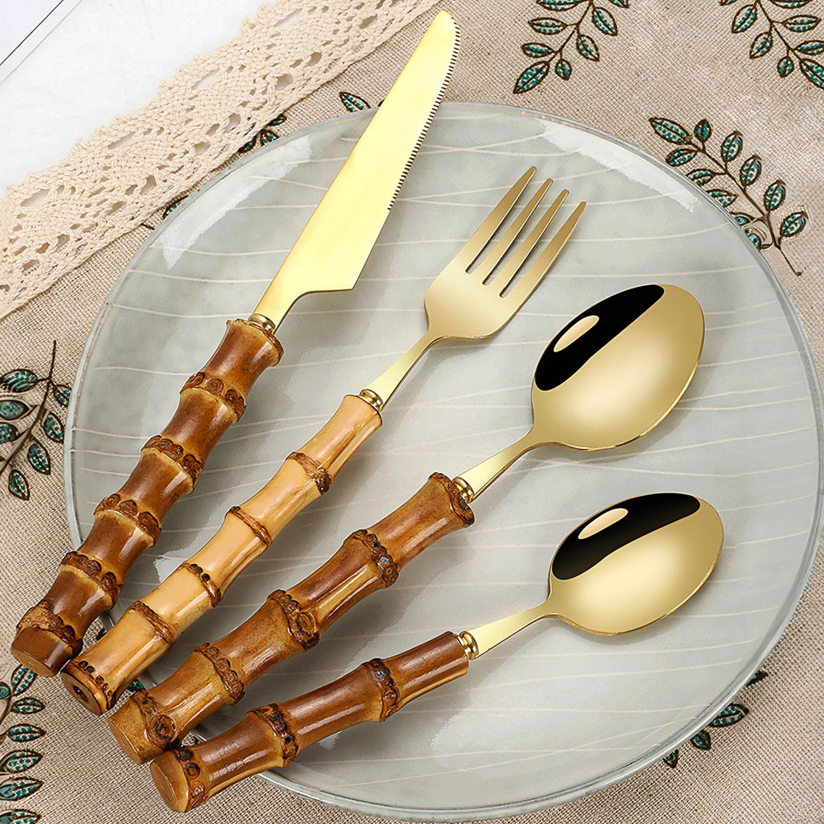 Ashford Curve Bamboo Flatware Set — gallery image 5