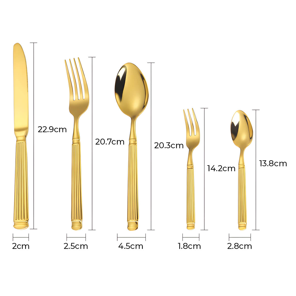 Cedar Curve Stainless Steel Linear Flatware Set — gallery image 12