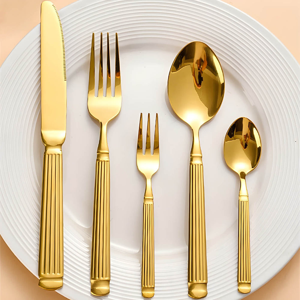Cedar Curve Stainless Steel Linear Flatware Set — gallery image 4