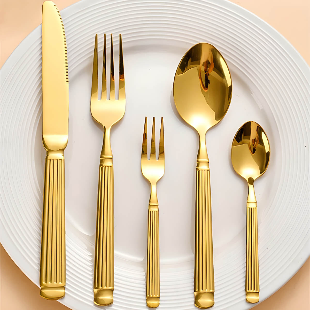 Cedar Curve Stainless Steel Linear Flatware Set — gallery image 4