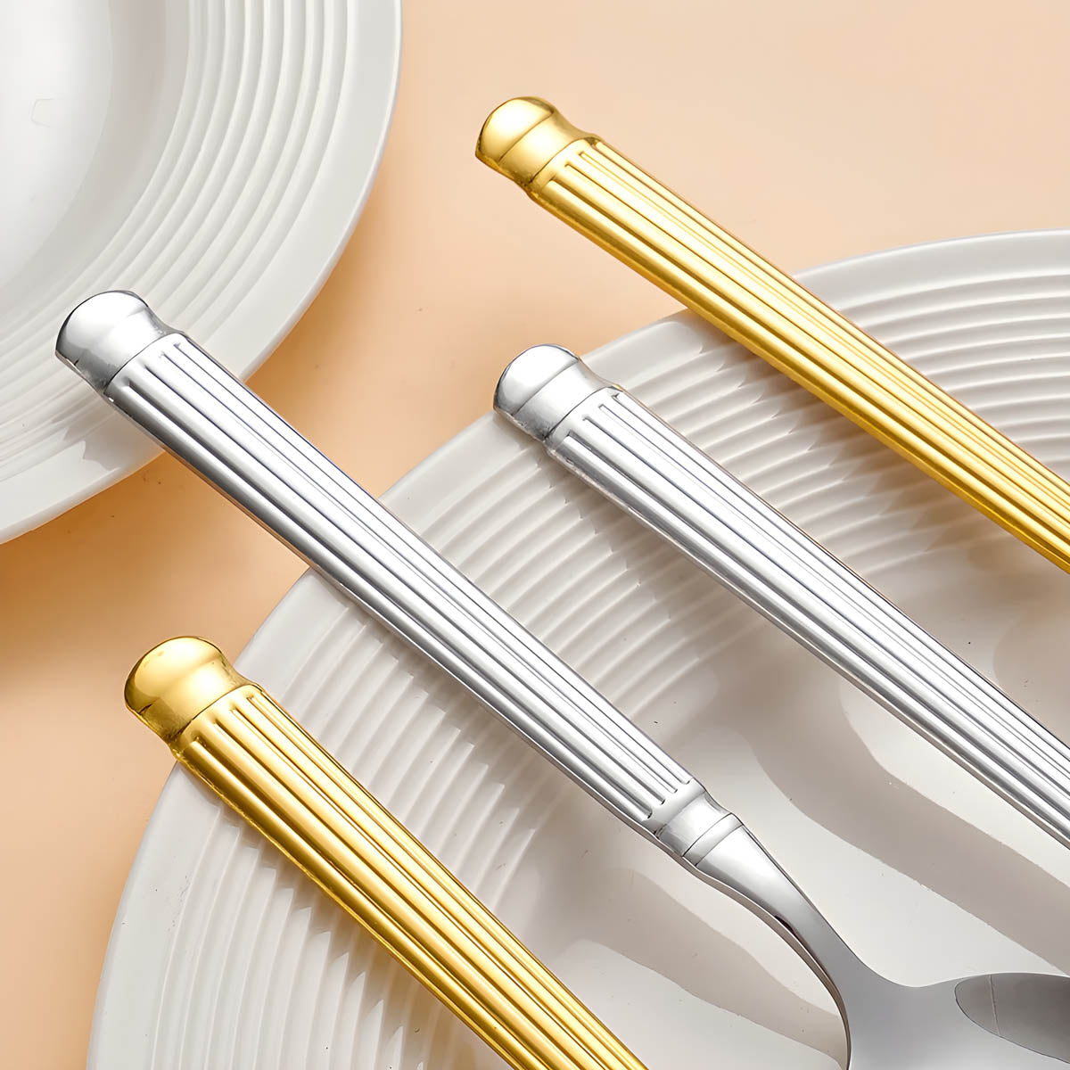 Cedar Curve Stainless Steel Linear Flatware Set — gallery image 8