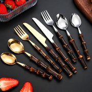 Rowan Curve Bamboo Flatware Set — gallery image 2