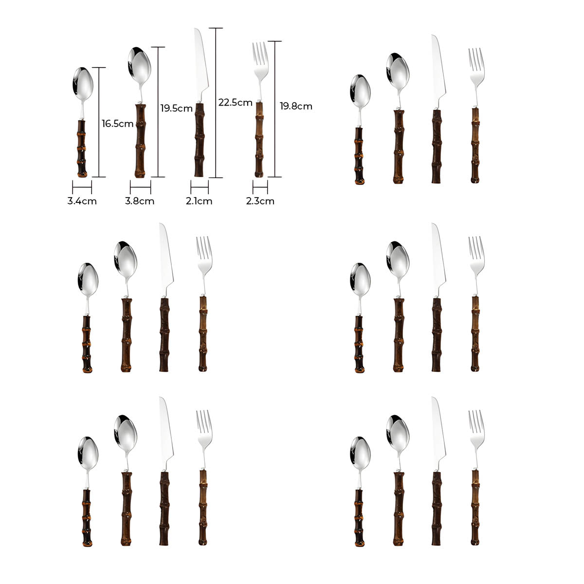 Rowan Curve Bamboo Flatware Set — gallery image 11