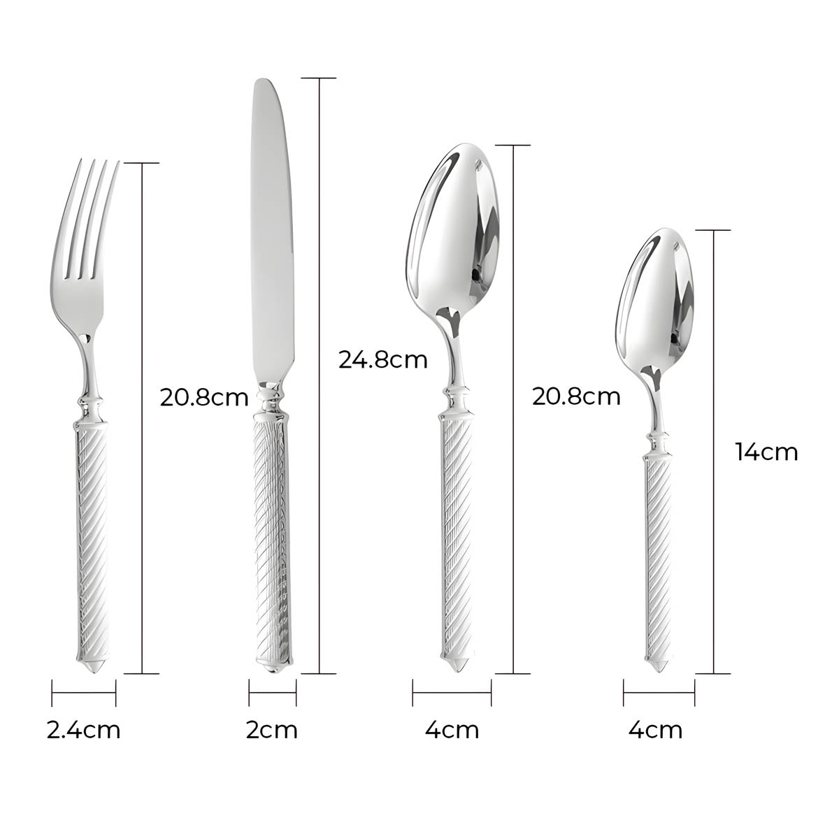 Hawthorn Curve Stainless Steel Flatware Set — gallery image 11