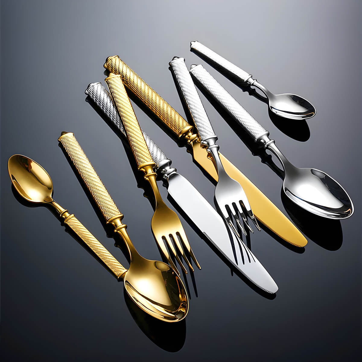 Hawthorn Curve Stainless Steel Flatware Set — gallery image 5