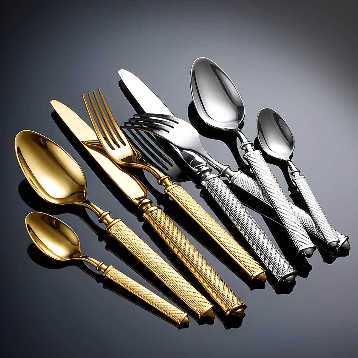 Hawthorn Curve Stainless Steel Flatware Set — gallery image 3