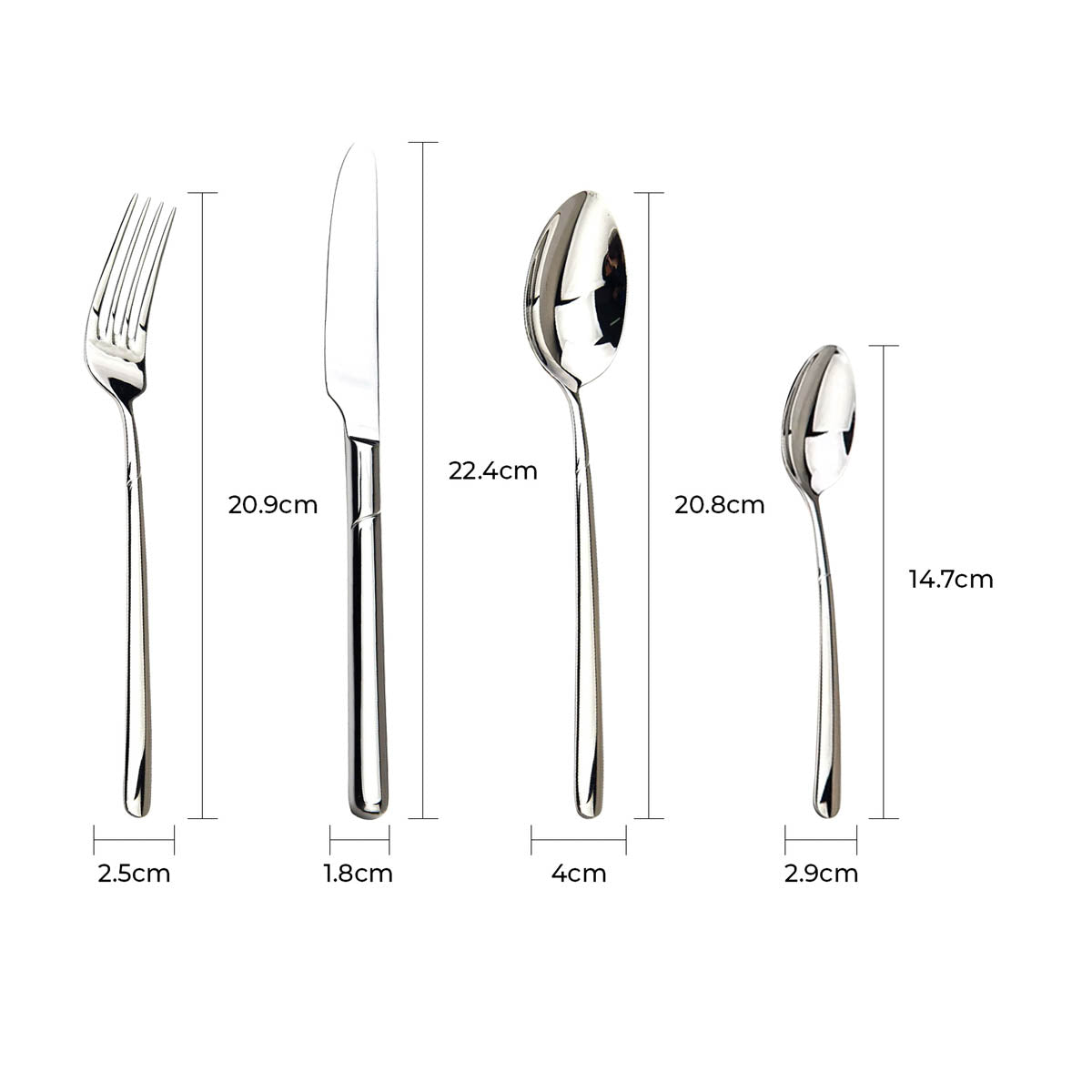 Wren Curve Stainless Steel Flatware Set — gallery image 9