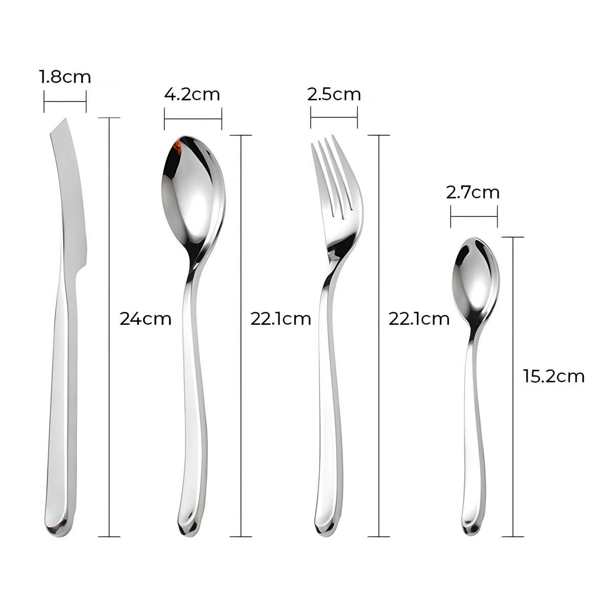 Sorrel Curve Stainless Steel Flatware Set — gallery image 6