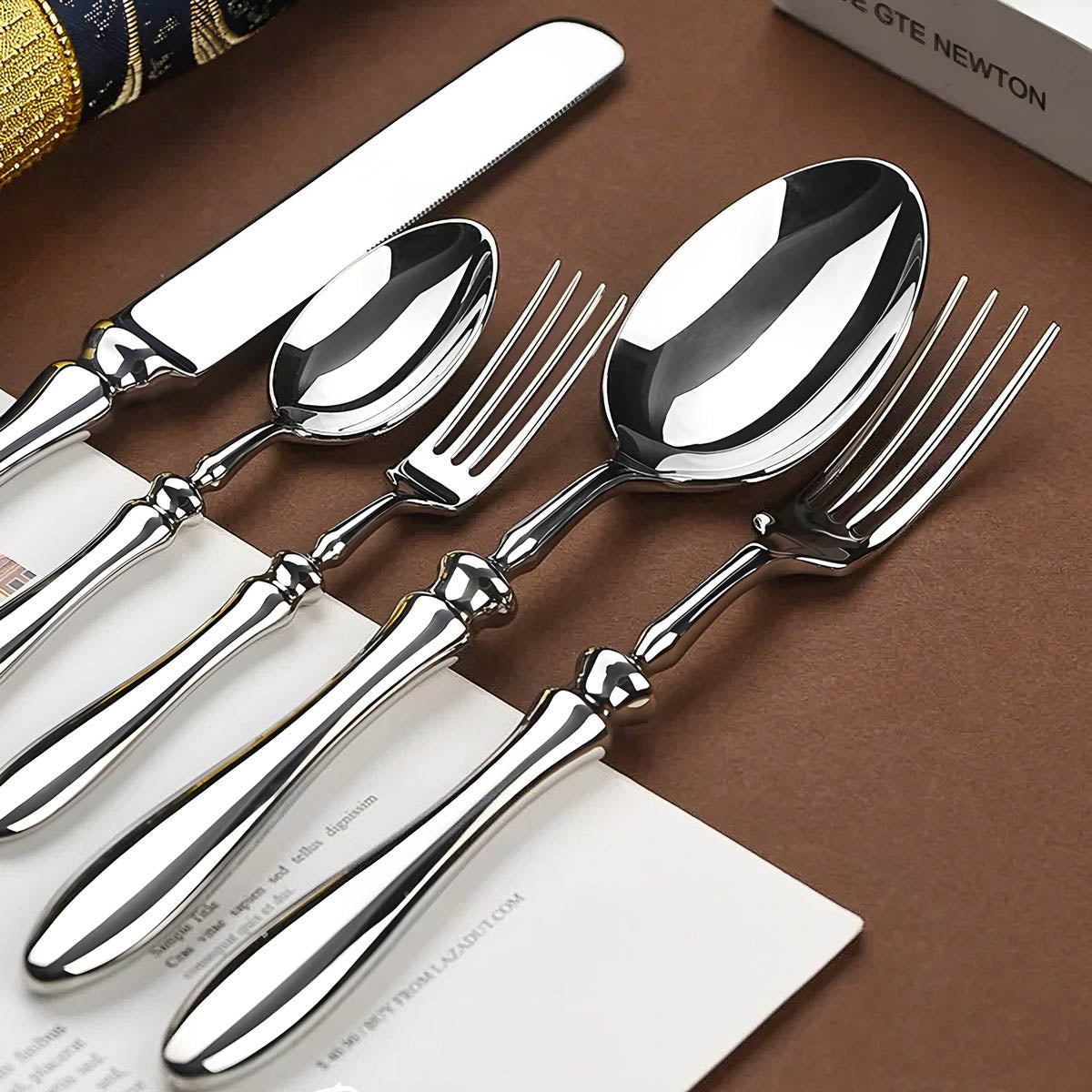 Reed Curve Stainless Steel Flatware Set — gallery image 3
