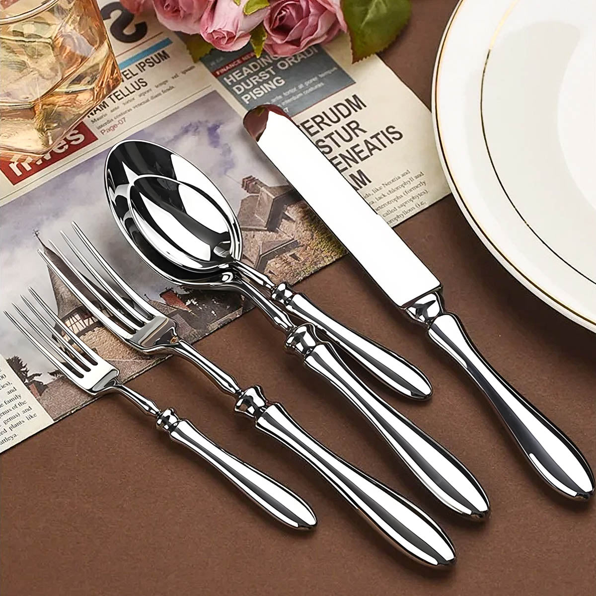 Reed Curve Stainless Steel Flatware Set — gallery image 4