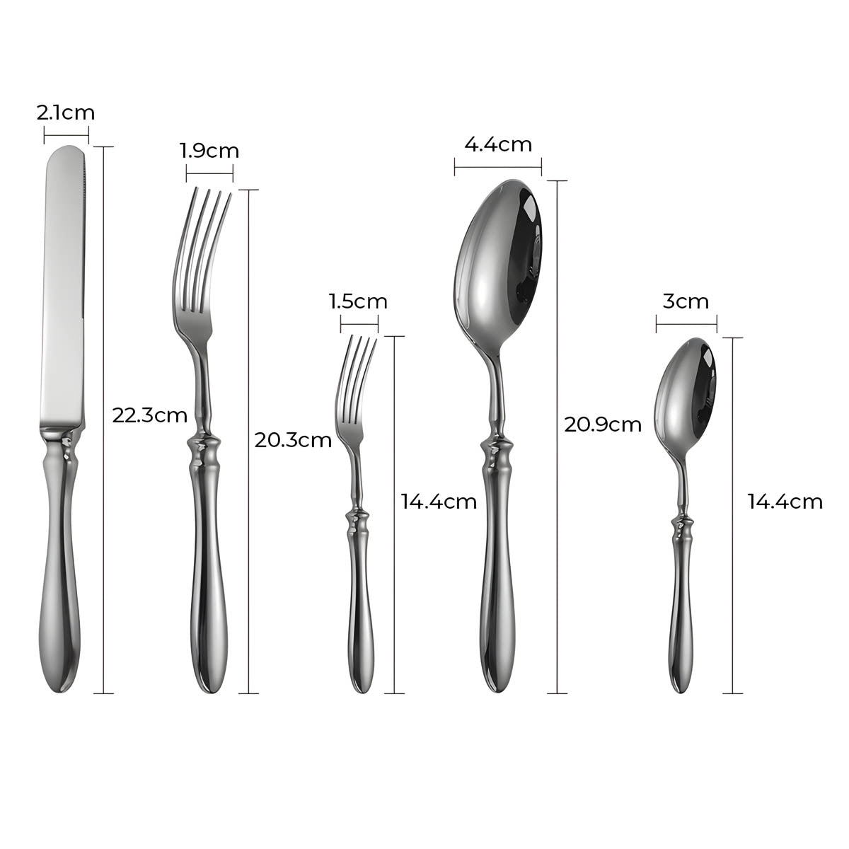 Reed Curve Stainless Steel Flatware Set — gallery image 11