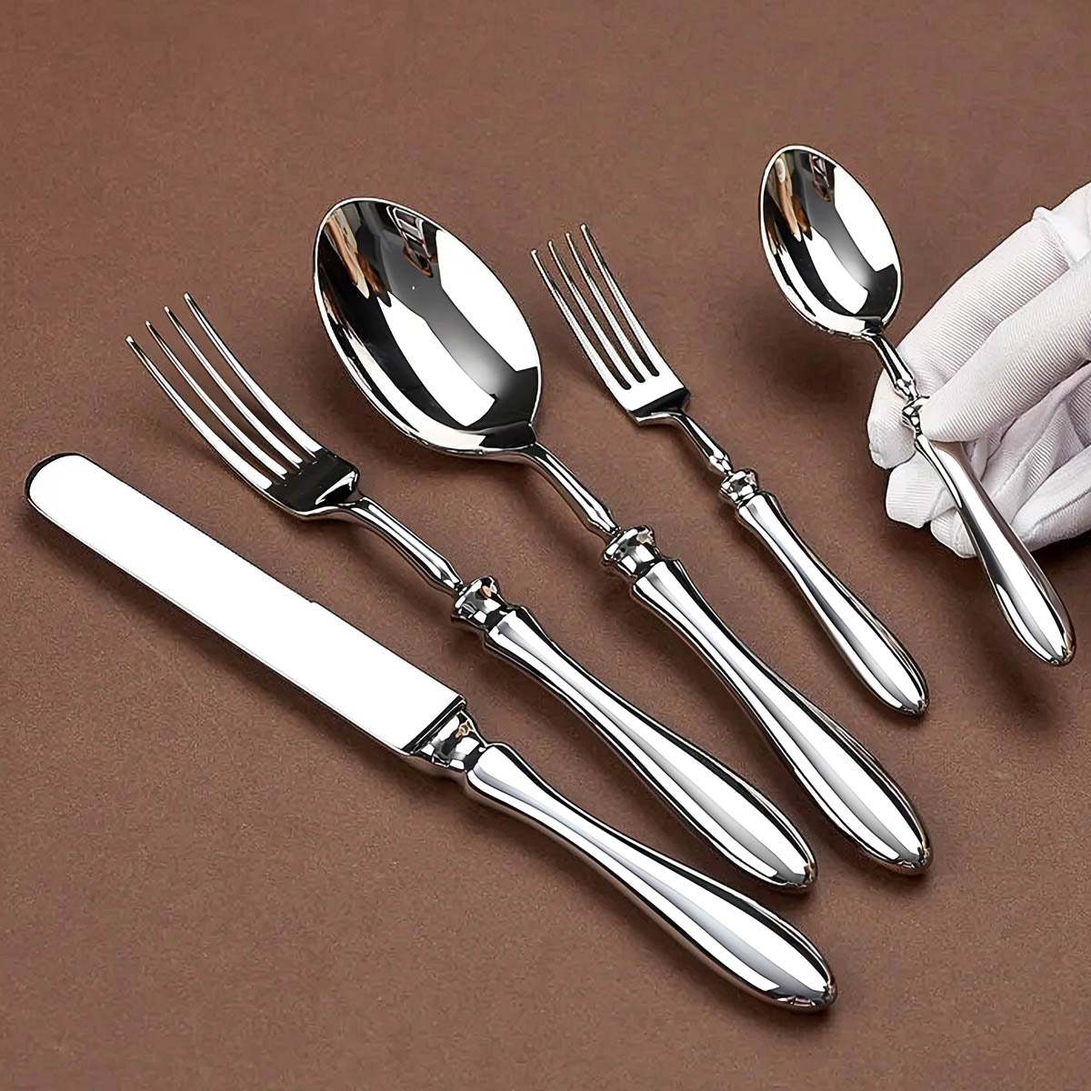 Reed Curve Stainless Steel Flatware Set — gallery image 7