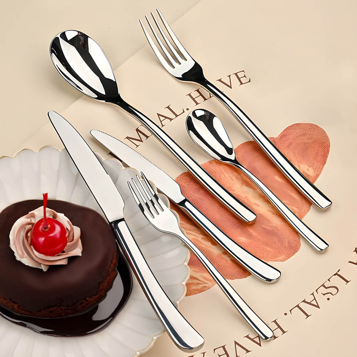 Fenwick Curve Stainless Steel Flatware Set — gallery image 2