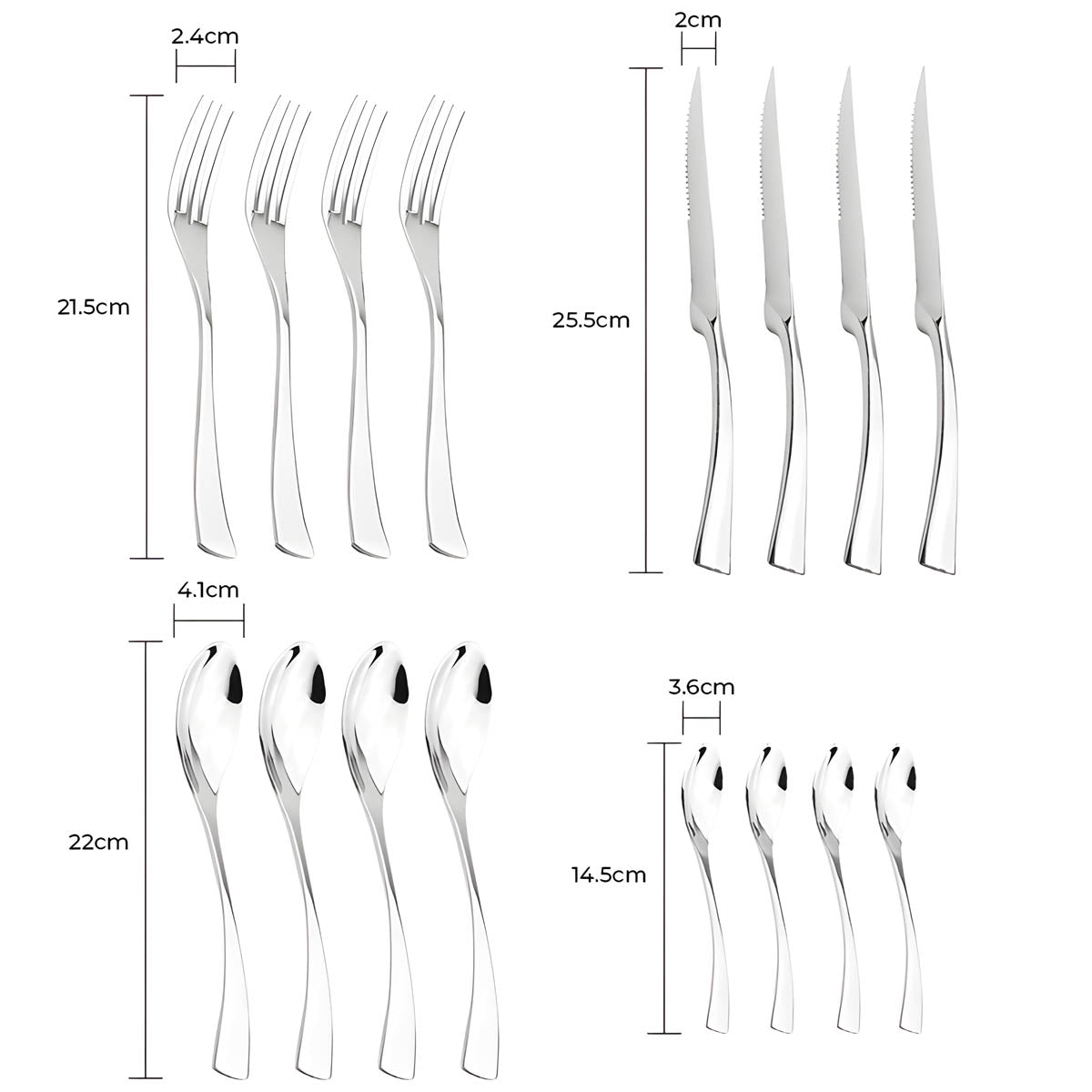 
Set de couverts en acier inoxydable Birch Curve — photo 14