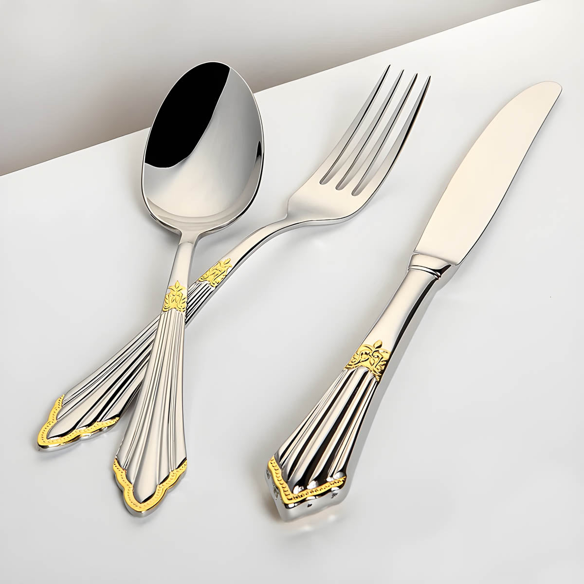 Clover Curve Stainless Steel Flatware Set — gallery image 8