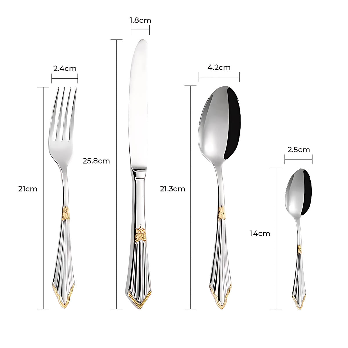 Clover Curve Stainless Steel Flatware Set — gallery image 20