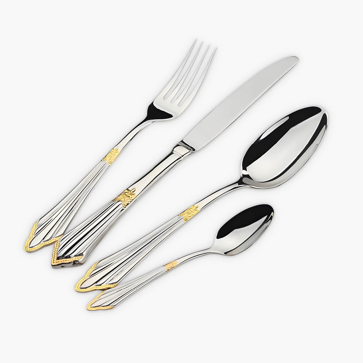 Clover Curve Stainless Steel Flatware Set — gallery image 1