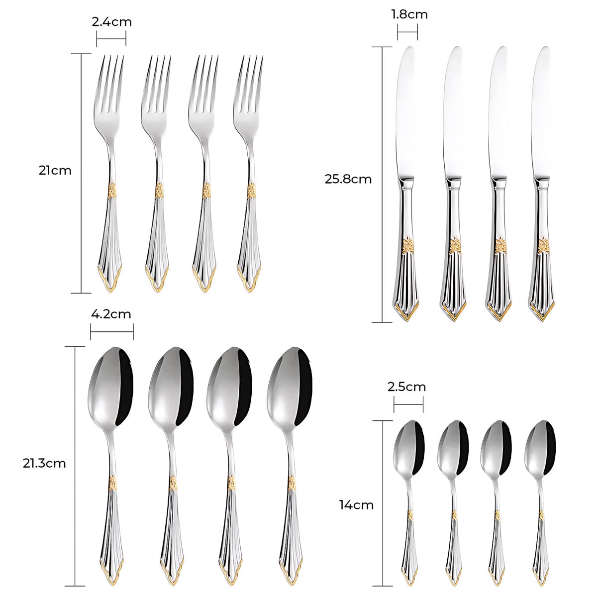 Clover Curve Stainless Steel Flatware Set — gallery image 21