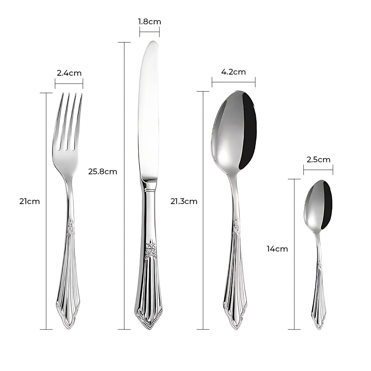 Clover Curve Stainless Steel Flatware Set — gallery image 19