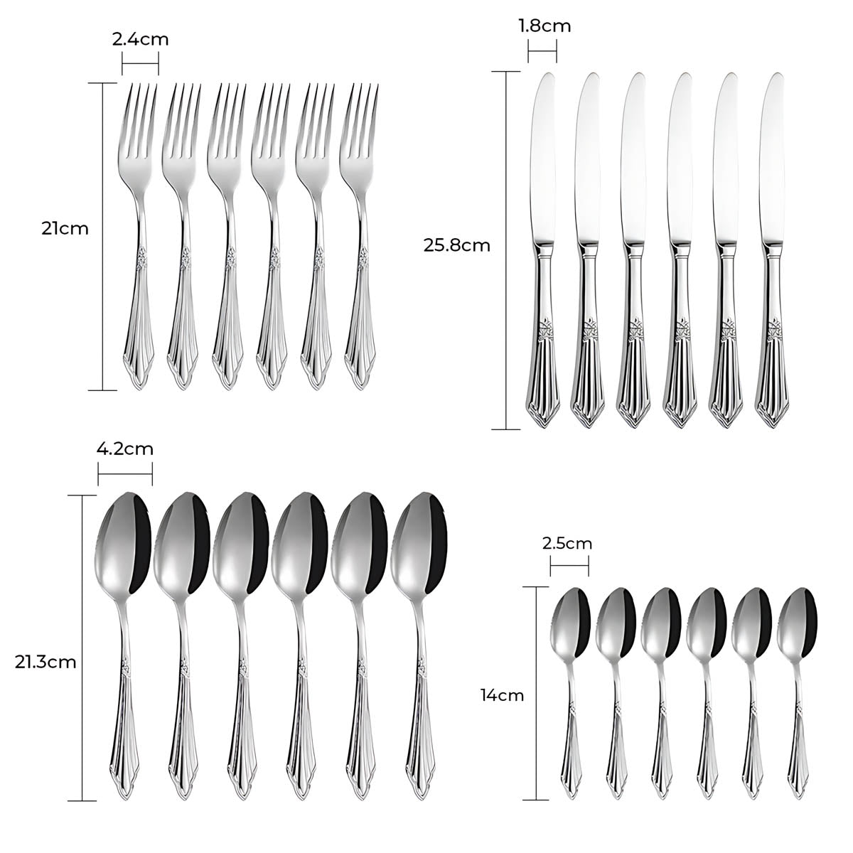 Clover Curve Stainless Steel Flatware Set — gallery image 22