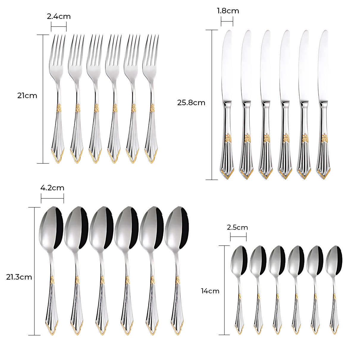 Clover Curve Stainless Steel Flatware Set — gallery image 24