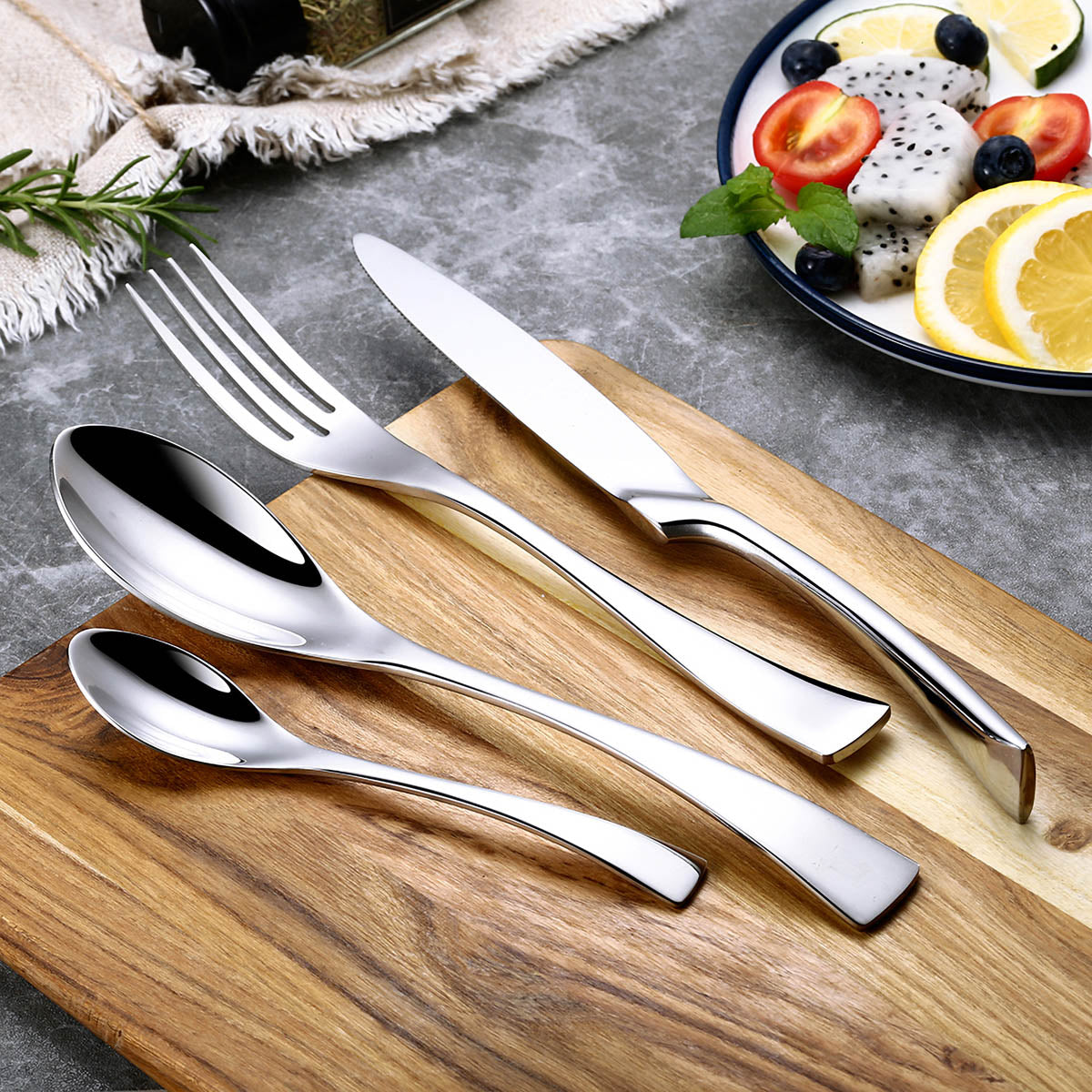 
Lindenwood Curve Besteckset aus Edelstahl — Foto 3