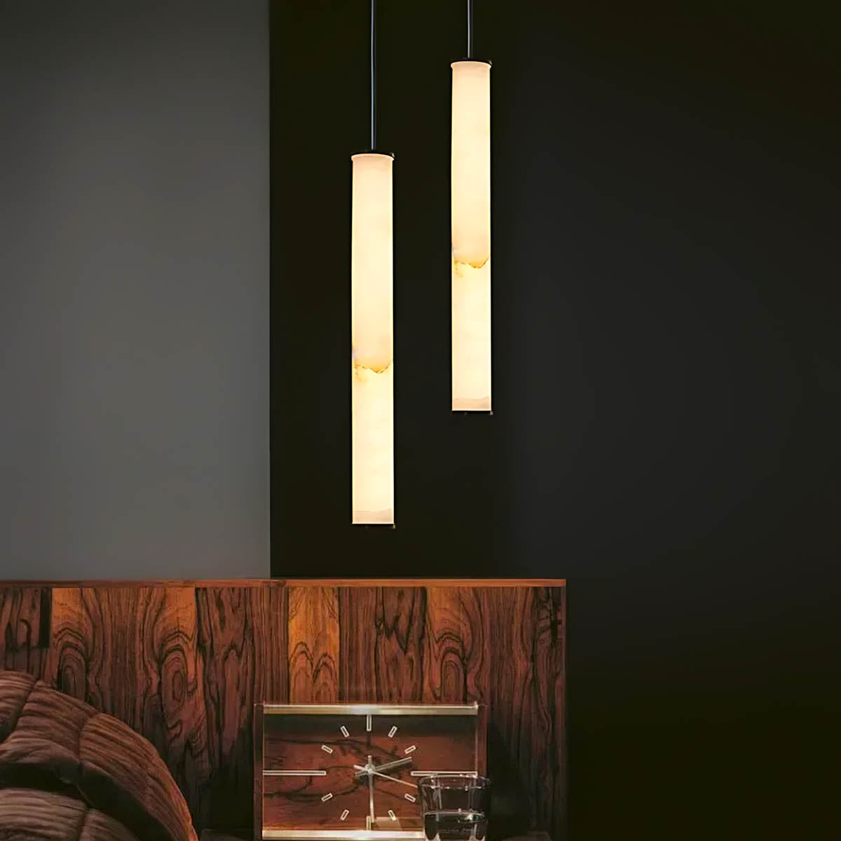 Thistle Curve Marble Pendant Light — gallery image 2
