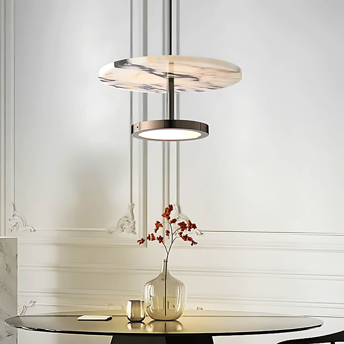 Haddon Curve Marble Pendant Light — gallery image 6